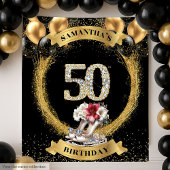 50モダン番目の誕生日ダイアモンド数ハイヒール タペストリー