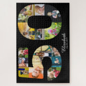 50モダン番目の誕生日フォトコラージュ自分で作成 ジグソーパズル (縦)