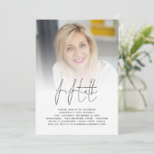 50モダン番目の誕生日フォトスクリプトパーティー 招待状 (スタンド正面)