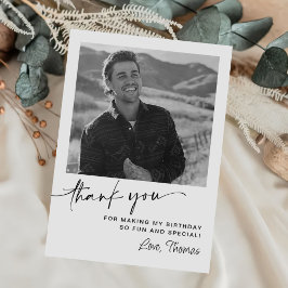 50モダン番目の誕生日写真 サンキューカード