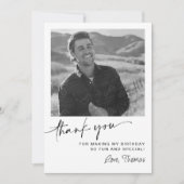 50モダン番目の誕生日写真 サンキューカード (正面)