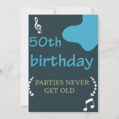 50モダン番目の誕生日招待状 招待状 (裏面)