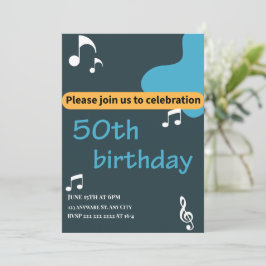 50モダン番目の誕生日招待状 招待状