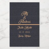 50モダン番目の誕生日金ゴールド名ミニワインラベル ワインラベル (シングルラベル)