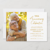 50モダン結婚周年記念写真 招待状 (正面)