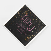 50モダン誕生日ブラック金ゴールド紙吹雪 (コーナー)