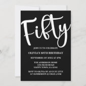 50モダン誕生日白黒招待状 招待状 (正面)