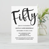 50モダン誕生日白黒 招待状 (スタンド正面)
