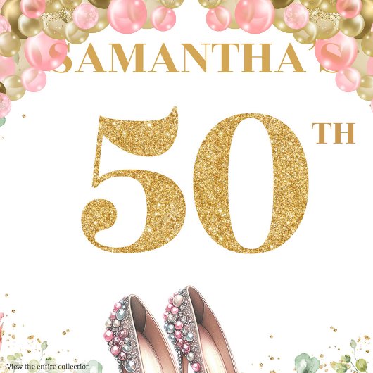 50モダン誕生日赤面花グリッターバナー タペストリー