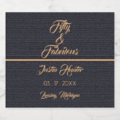 50モダン誕生日金ゴールド名ワきらめくインラベ スパークリングワインラベル (シングルラベル)