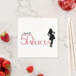 50モダン誕生日50パーソナライズされたおよびFABULOUS スタンダードカクテルナプキン