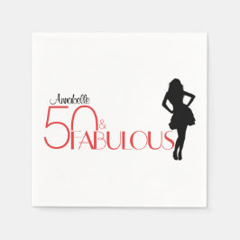50モダン誕生日50パーソナライズされたおよびFABULOUS スタンダードカクテルナプキン
