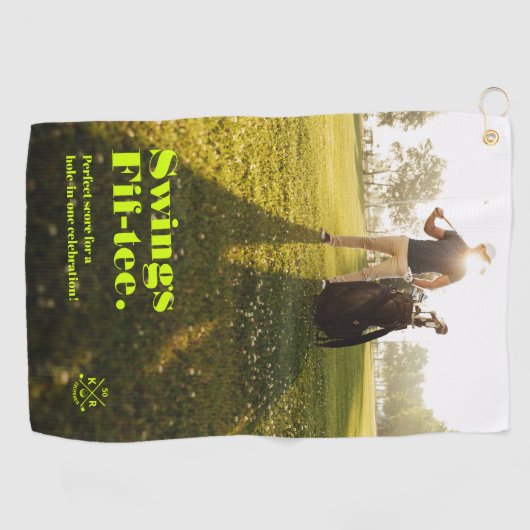 50モダン誕生日60誕生日写真 ゴルフタオル (横)