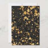 50モダン金ゴールドブラック50誕生日 招待状 (裏面)