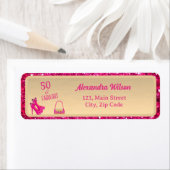 50モダン&素晴らしいハイヒール金ゴールドピンクのキラキラ ラベル (インサイチュ)