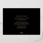 50モダンthミニマル Photo Birthday Party 箔招待状 (裏面)