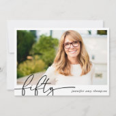 50モダンth Photo Birthday Party Inv 招待状 (正面)