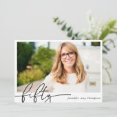 50モダンth Photo Birthday Party Inv 招待状 (スタンド正面)