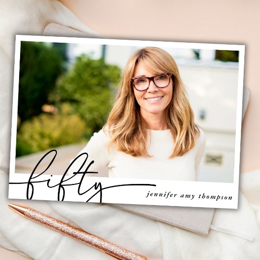 50モダンth Photo Birthday Party Inv 招待状