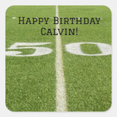 50ヤードラインサッカースポーツ スクエアシール (正面)