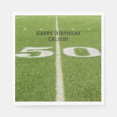 50ヤードラインフィールドサッカー誕生日パーティー スタンダードランチョンナプキン (正面)