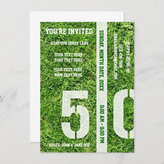 50ヤードライン-招待されました 招待状 (正面/裏面)