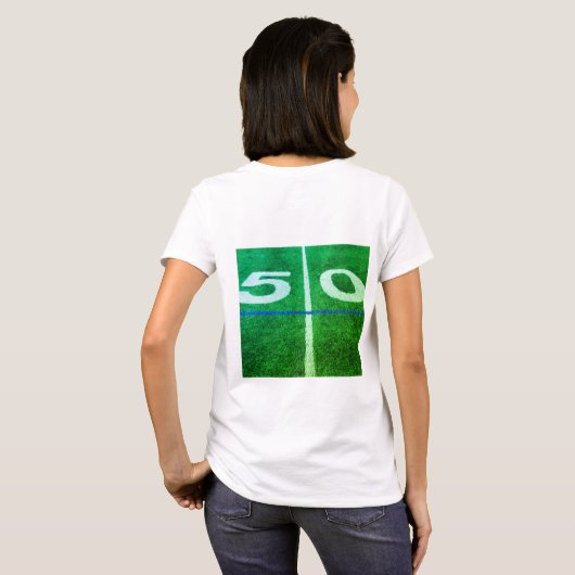 50ヤード線サッカースポーツ場、素晴らしい Tシャツ (裏面フル)