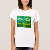 50ヤード線サッカースポーツ場、素晴らしい Tシャツ (正面)