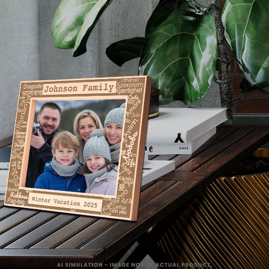 50ユニークパーソナライズされた言語での「LOVE」 モダン レーザー彫刻フレーム