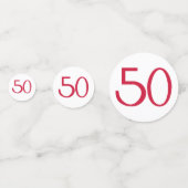 50レッドテーブル紙吹雪で素晴らしい コンフェッティ (正面)