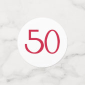 50レッドテーブル紙吹雪で素晴らしい コンフェッティ (スモール正面)