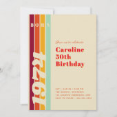 50レトロ誕生日パーティーの招待で素晴らしい 招待状 (正面)