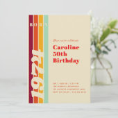 50レトロ誕生日パーティーの招待で素晴らしい 招待状 (スタンド正面)