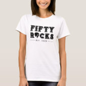 50ロックスギターピック50歳の誕生日パーティー Tシャツ (正面)