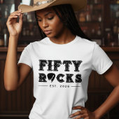 50ロックスギターピック50歳の誕生日パーティー Tシャツ