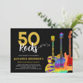 50ロックスバースデーパーティーのギター 招待状 (スタンド正面)