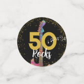 50ロックスピクールックブラック金ゴールド50th誕生日パーティー コンフェッティ (スモール正面)