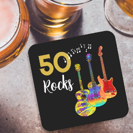 50ロックス50th誕生日パーティー スクエアペーパーコースター