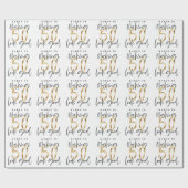 50一見によい金ゴールドの誕生日プレゼントの覆いをします ラッピングペーパー (フラット)