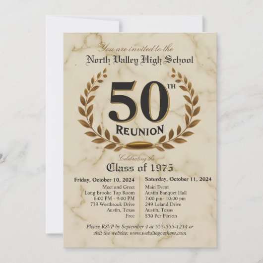 50世ファンシーエレガント高校懇親会- 2日 招待状 (正面)