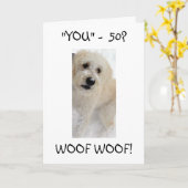 50人か？ウォフウォフカードを知らなかった誕生日 カード (黄色い花)