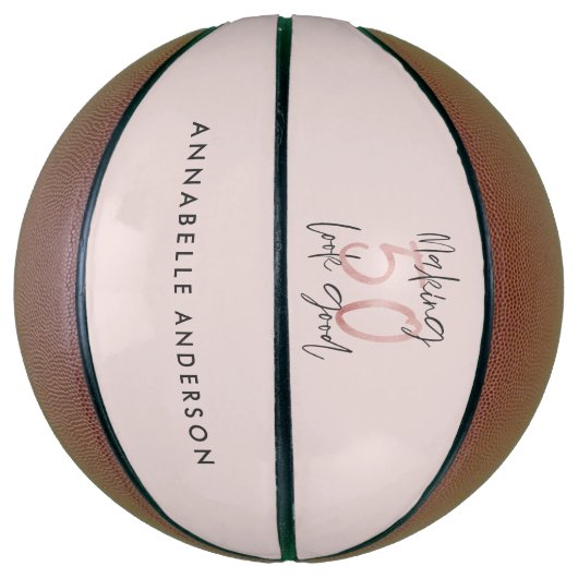 50人の誕生日を良いピンクのガーリーグリッターに バスケットボール (縦)