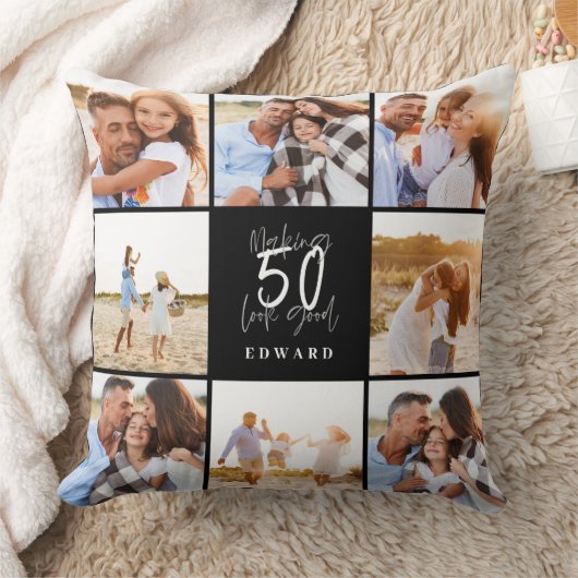 50人を白黒の誕生日に見立てる  クッション (ブランケット)