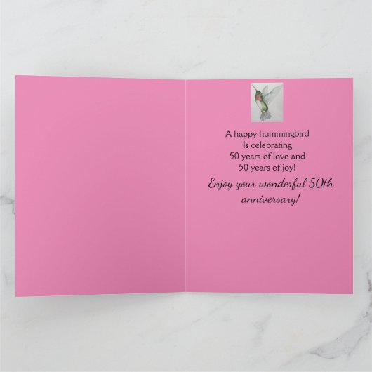 50人目の母親パパが私たち全員からおめでとう カード (内部)