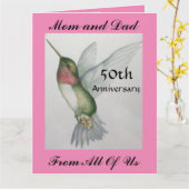 50人目の母親パパが私たち全員からおめでとう カード (黄色い花)