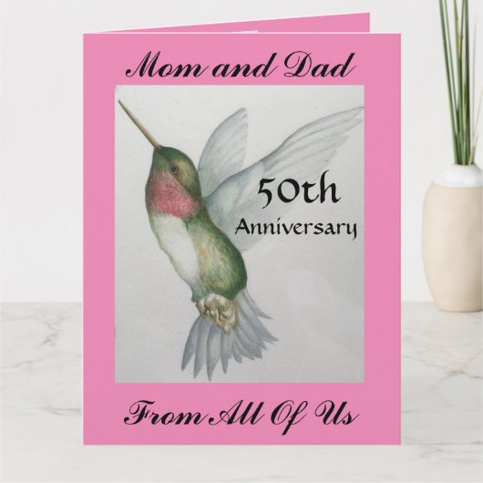 50人目の母親パパが私たち全員からおめでとう カード (正面)