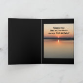 50人目の誕生日で光を浴びる聖書の文字 カード (内部)