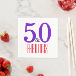 50代とっても素敵なフェミニンな誕生日タイポグラフィ スタンダードカクテルナプキン