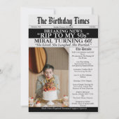 50代にサヨナラ おもしろ新聞で祝66歳の誕生日 招待状 (正面)