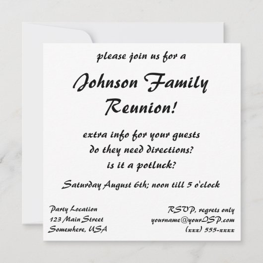 50代のキッチンに懇親会パーティーとビール 招待状 (裏面)